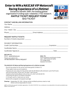 Enter to WIN a NASCAR VIP Motorcraft Racing Experience