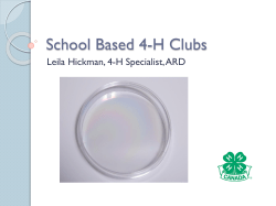 School Based 4-H Clubs - 4