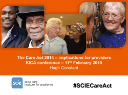 Hugh Constant &ndash; SCIE The Care Act