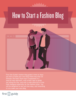First Site Guide`s fashion blog guide is here to show you how to