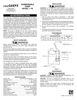 SUbMERSIbLE PUMP MODEL 1-YS