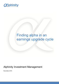 Finding alpha in an earnings upgrade cycle