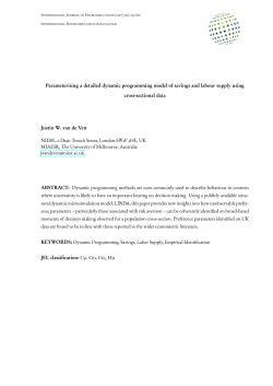 Parameterising a detailed dynamic programming model of savings
