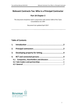 Part 18-02-02 - Relevant Contracts Tax: Who is a Principal Contractor?