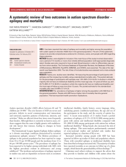 A systematic review of two outcomes in autism