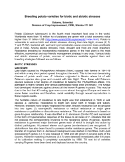 Breeding potato varieties for biotic and abiotic stresses
