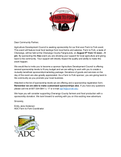 2016 Farm to Fork Sponsorship Packages