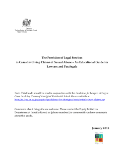 Guide for the Provision of Legal Services in Cases Involving Sexual