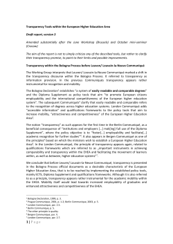 Mandate - European Higher Education Area and Bologna Process