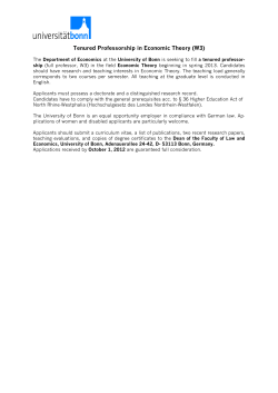 Tenured Professorship in Economic Theory (W3)