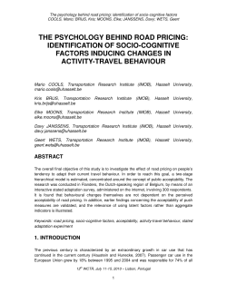 the psychology behind road pricing: identification of socio