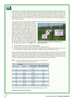 Case Study 7.3-5 Controlled release urea reduced labor cost and