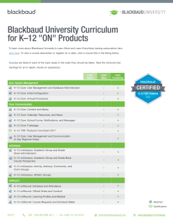 Blackbaud University Curriculum for K&ndash;12 "ON" Products