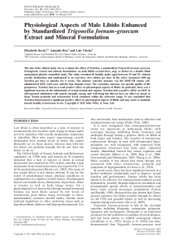 Physiological Aspects of Male Libido Enhanced by Standardized