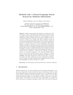 Medicine.Ask: a Natural Language Search System for - INESC-ID