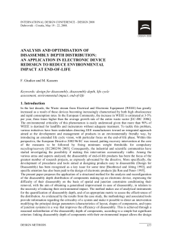 ANALYSIS AND OPTIMISATION OF DISASSEMBLY DEPTH