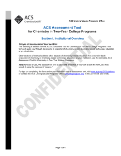 American Chemical Society Self-Study Form for Chemistry in Two