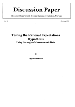 Testing the Rational Expectations Hypothesis Using