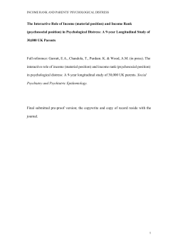 INCOME RANK AND PARENTS` PSYCHOLOGICAL DISTRESS The