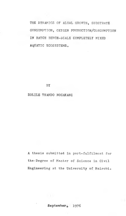 The Dynamics Of Algal Growth, Substrate