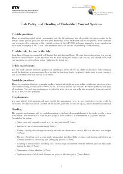 Lab Policy and Grading of Embedded Control Systems