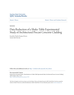 Data Reduction of a Shake-Table Experimental Study of