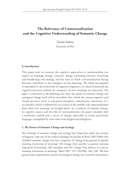 The Relevance of Contextualization and the Cognitive