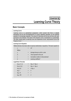 Learning Curve Theory - ICAI Knowledge Gateway