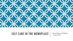 Self Care in the WOrkplace