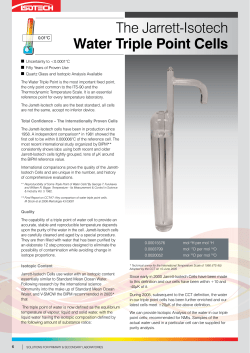 The Jarrett-Isotech Water Triple Point Cells