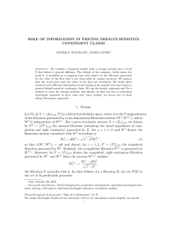 ROLE OF INFORMATION IN PRICING DEFAULT