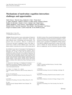 Mechanisms of motivation&ndash;cognition interaction