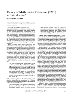 Theory of Mathematics Education (TME): an Introduction*