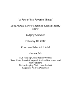 Judging Schedule () - New Hampshire Orchid Society