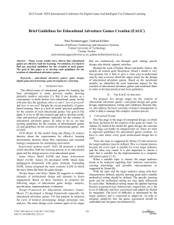 Brief Guidelines for Educational Adventure Games Creation (EAGC)