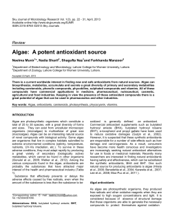 Algae: A potent antioxidant source (PDF Available)
