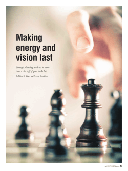 Making energy and vision last - Institute of Industrial and Systems