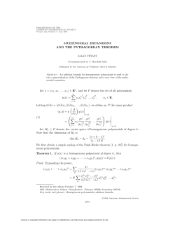 MULTINOMIAL EXPANSIONS AND THE PYTHAGOREAN