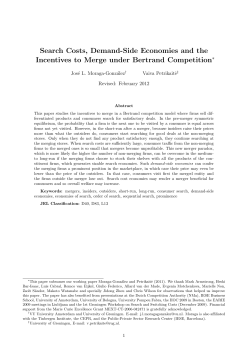 Search Costs, Demand-Side Economies and the Incentives to
