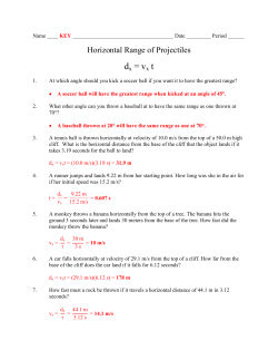 Horizontal Range of Projectiles KEY