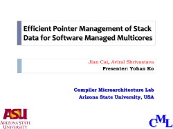 Compiler-based Management for Software Managed Multicores