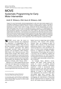 MOVE: Systematic Programming for Early Motor Intervention