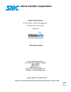 Model 2435 Intelesite Cell Site Environment Control System