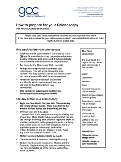 How to prepare for your Colonoscopy