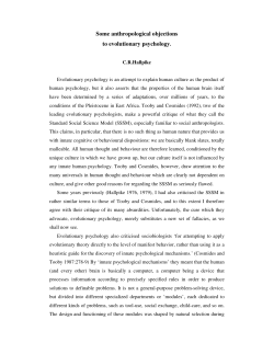 Some anthropological objections to evolutionary psychology