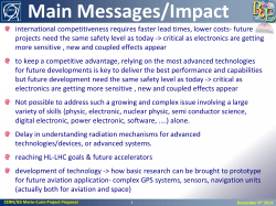 Main Messages/Impact