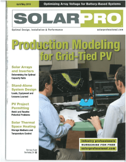 Production Modeling of Grid Tied PV