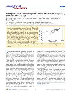 Deployment of a Carbon Isotope Ratiometer for the Monitoring of