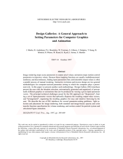 A General Approach to Setting Parameters for Computer Graphics