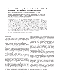 Biofixation of CO2 from Synthetic Combustion Gas Using Cultivated
